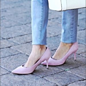“Damsel” pink  suede Nina heels  . Never worn